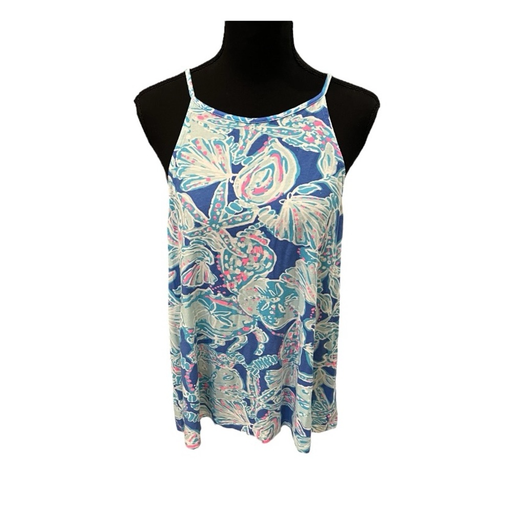 Lilly Pulitzer Margot Top Blue Haven Pop Up Into The Deep Women's Size XL